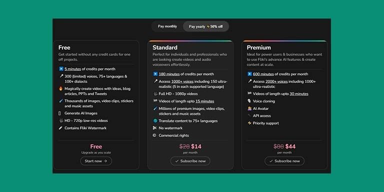 fliki-black-friday-pricing-plans